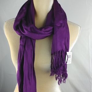 NEW Women's Purple Scarf With Fringe
